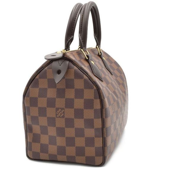 Louis Vuitton Speedy 25 Damier Ebene Handbag Mini Boston Bag Brown - Picture 2 of 4